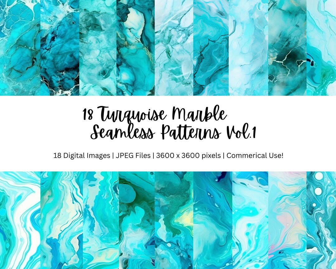 18 Turquoise Marble Seamless Pattern Turquoise Marble - Etsy