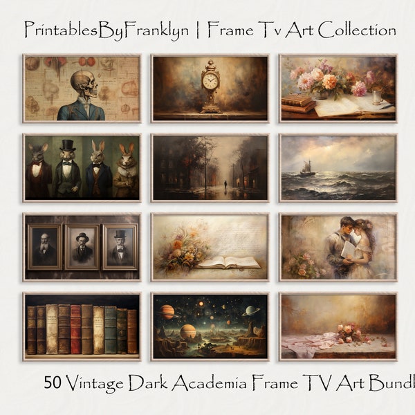 Vintage Dark Academia Samsung Frame TV Art, Set of 50 Frame TV Art, Gothic Frame Tv Art, Tv Digital Art for Samsung Frame Tv, Frame Tv Art