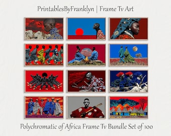 Polychromatic of Africa Frame Tv Art Collection, African Frame Tv Art, African Tv Art, Samsung Frame Tv Art, Frame Tv Art, Digital Download