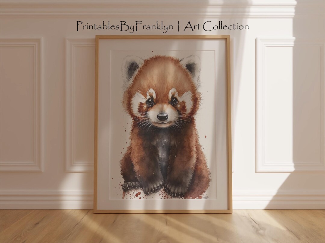 Watercolor Baby Red Panda, Nursery Wall Art Décor, Baby Red Panda Wall ...