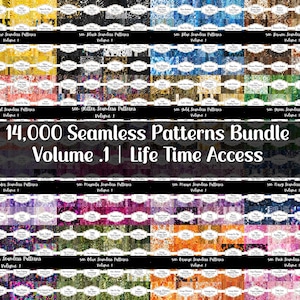 14,000+ Seamless Patterns Mega Bundle - All Past and Future Sets, Lifetime Access, Seamless Paper, Seamless Background, Commercial Use