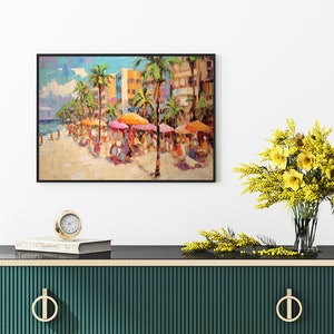 Miami Beach in the 90's Wall Art, Miami Beach Wall Art, Miami Landscape Wall Art, Beach Wall Art, Tropical Wall Art, Digital Download