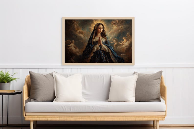 Mother of Mary Painting Wall Art, Virgin Mary Wall Art, Mother of God