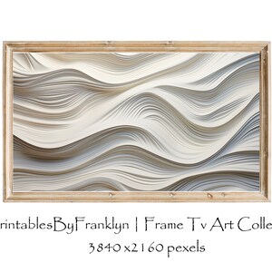 Dimensional Abstract White Flourish Samsung Frame TV Art, Samsung Frame TV Art, Art for Frame Tv, Abstract Frame Tv Art
