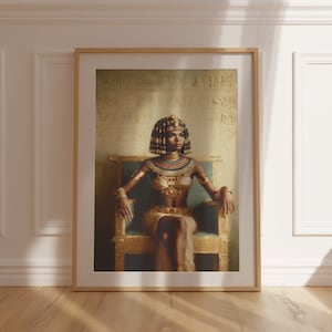 Empress of the Nile: Majesty Embodied, Egyptian Queen Wall Art, Living Room Decor, Dining Room Wall Art, PRINTABLE WALL ART