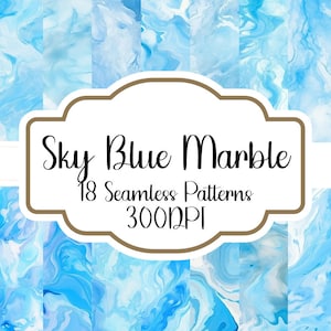 Sky Blue Marble Seamless Pattern, Sky Blue Marble Seamless Backgrounds, Marble Seamless Backgrounds, Marble Textures, 300DPI