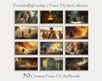 Christian Samsung Frame TV Art Bundle, Set of 50, Christian Frame Tv Art, Religion Frame TV Art, Bible Frame Art, Bible Stories Art for TV