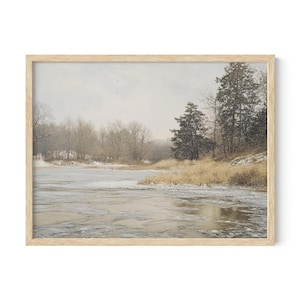 Ice Lake Landscape Wall Art – Serene Winter Scene for Modern Home Decor, Still Life Wall Art, Printed or Unframed/Framed