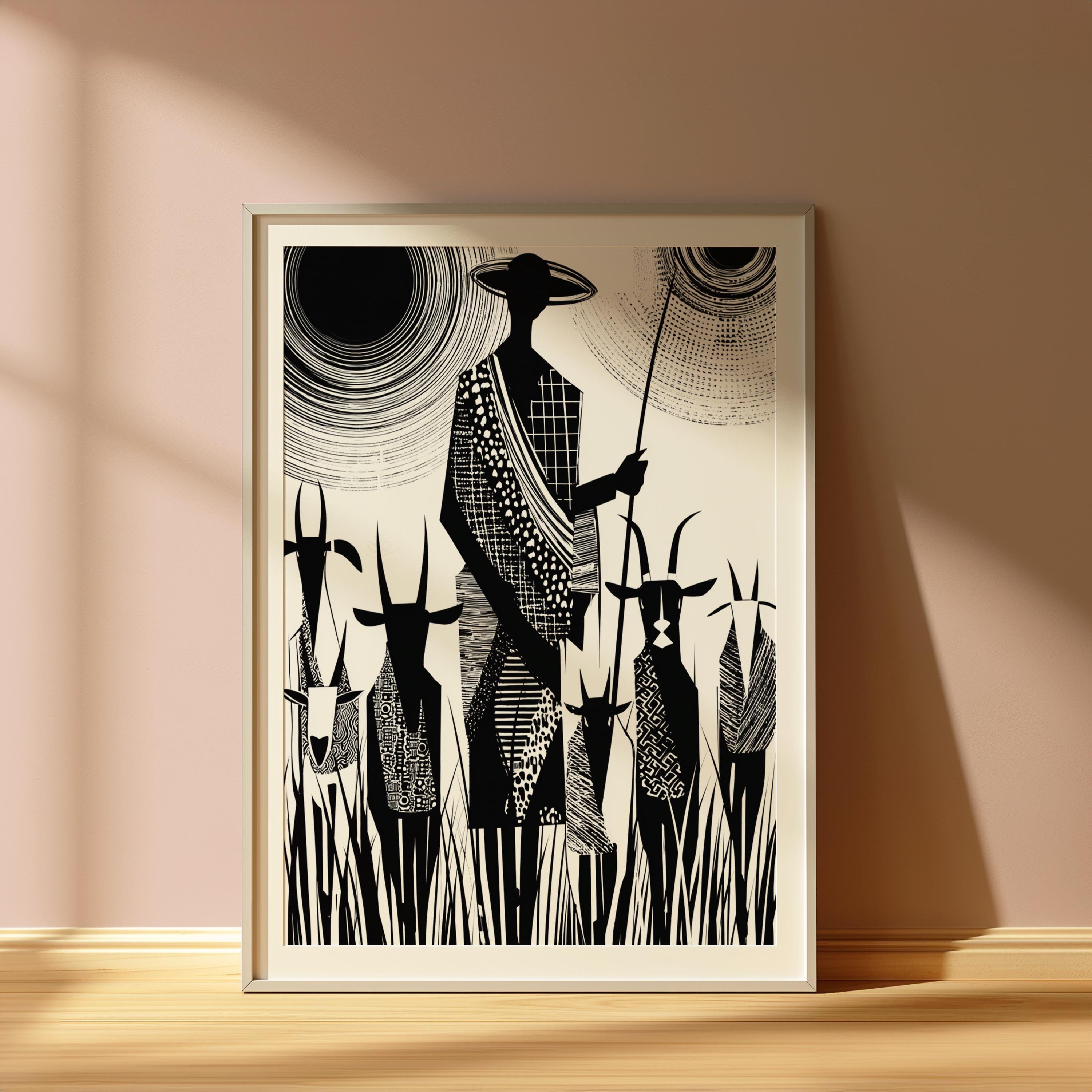 Black and White Abstract African Wall Art, Set of 100, African Wall Art ...
