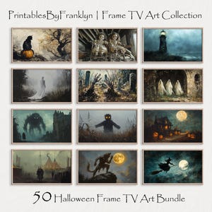 Samsung Frame TV Art Set of 50 Halloween Bundle, Halloween Frame Tv Art, Fall Frame TV Art, Frame Art, Halloween Art for TV