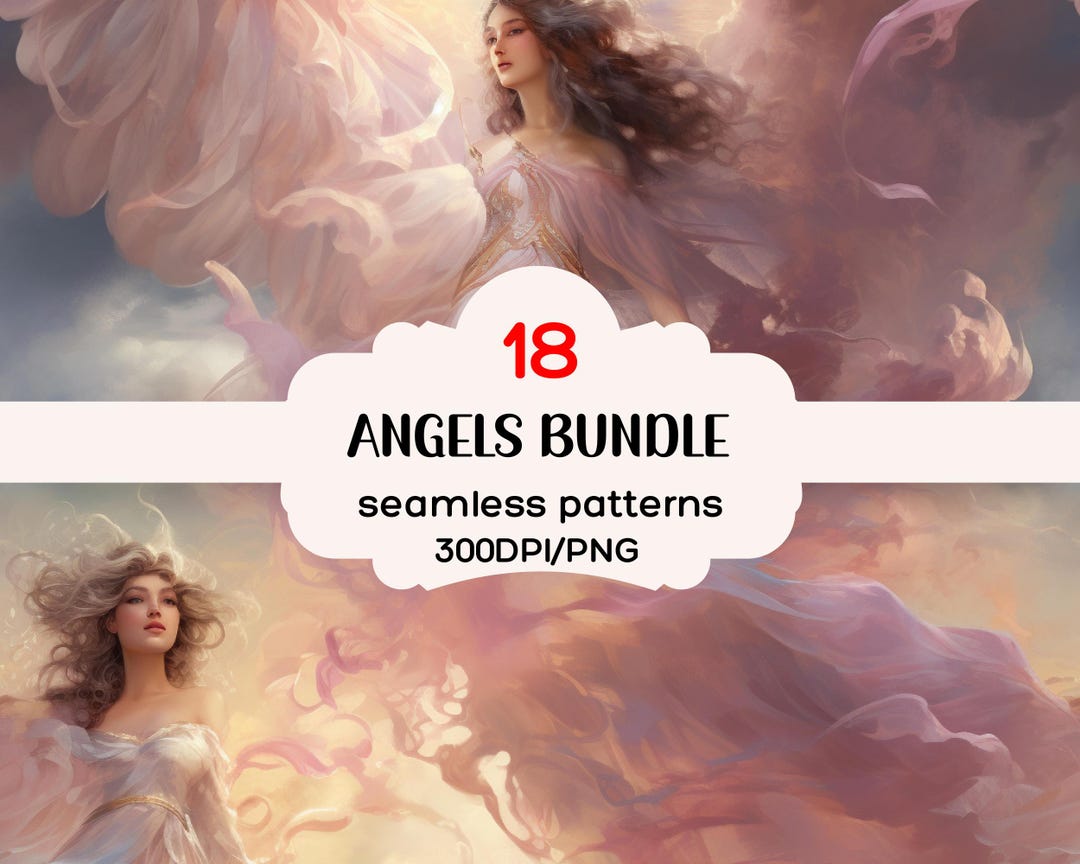 Angel Seamless Patterns, Heaven Seamless Patterns, Clouds Seamless ...