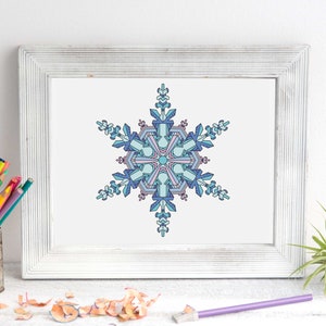 50 Snowflake Mandalas: A Fun & Easy Coloring Book for Kids and Beginners Instant Download PDF Edition image 3