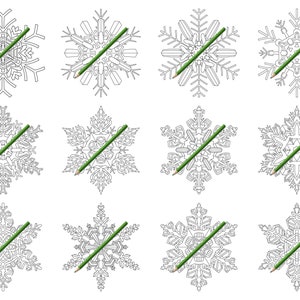 50 Snowflake Mandalas: A Fun & Easy Coloring Book for Kids and Beginners Instant Download PDF Edition image 9