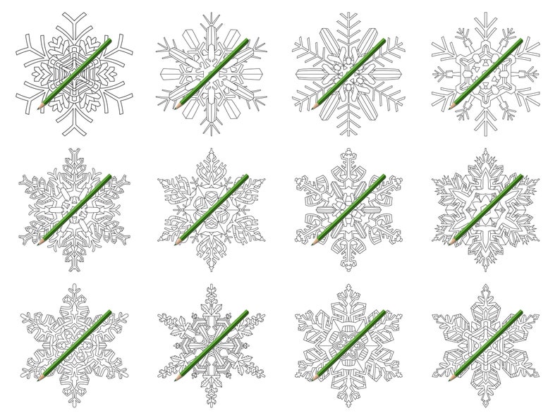 50 Snowflake Mandalas: A Fun & Easy Coloring Book for Kids and Beginners Instant Download PDF Edition image 9