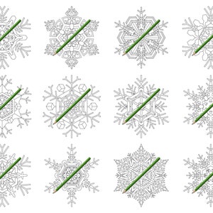 50 Snowflake Mandalas: A Fun & Easy Coloring Book for Kids and Beginners Instant Download PDF Edition image 8