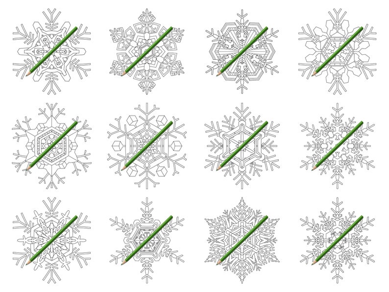 50 Snowflake Mandalas: A Fun & Easy Coloring Book for Kids and Beginners Instant Download PDF Edition image 8