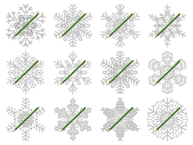50 Snowflake Mandalas: A Fun & Easy Coloring Book for Kids and Beginners Instant Download PDF Edition image 7