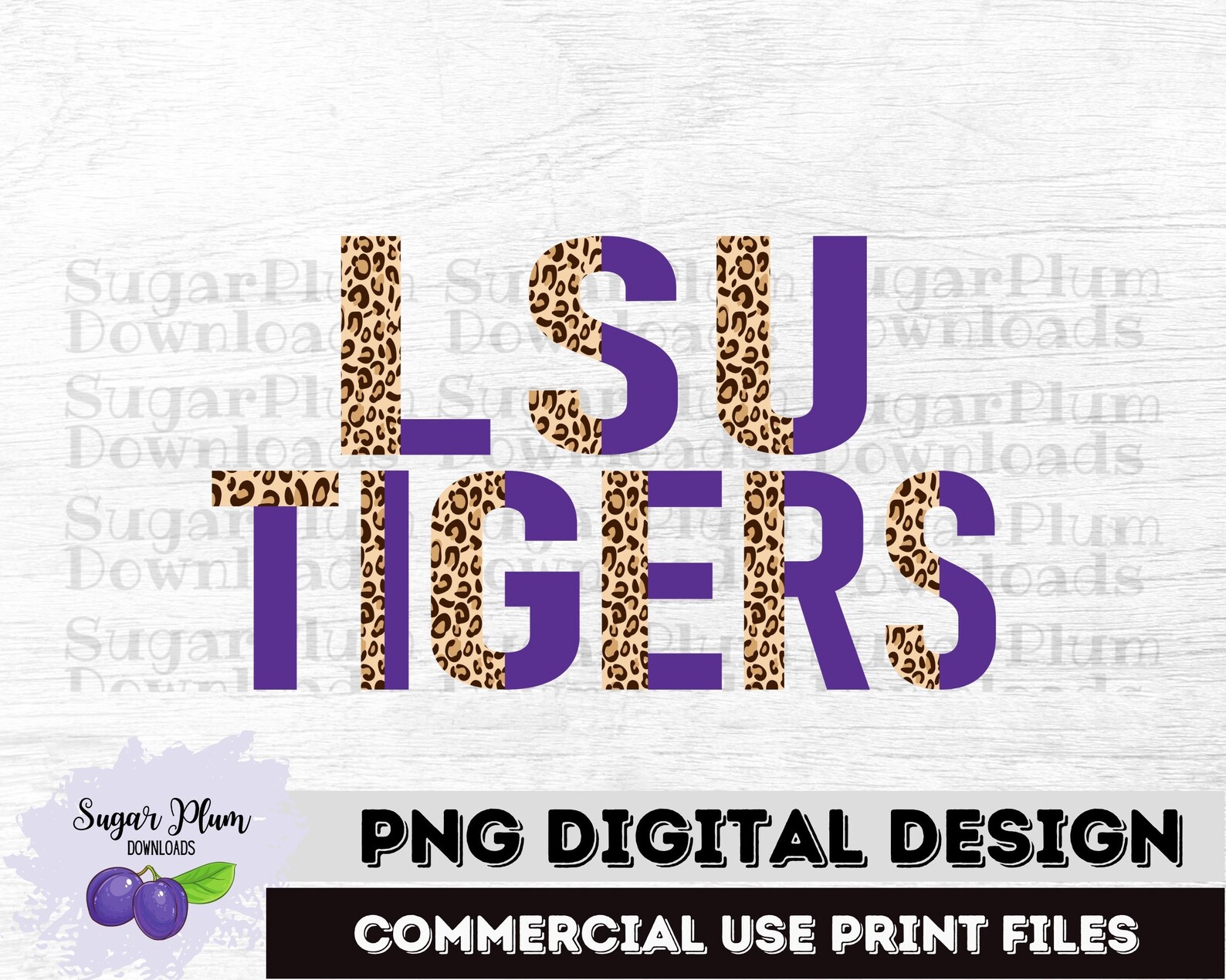 LSU Tigers Half Leopard Sublimation Design Cheetah Print PNG | Etsy