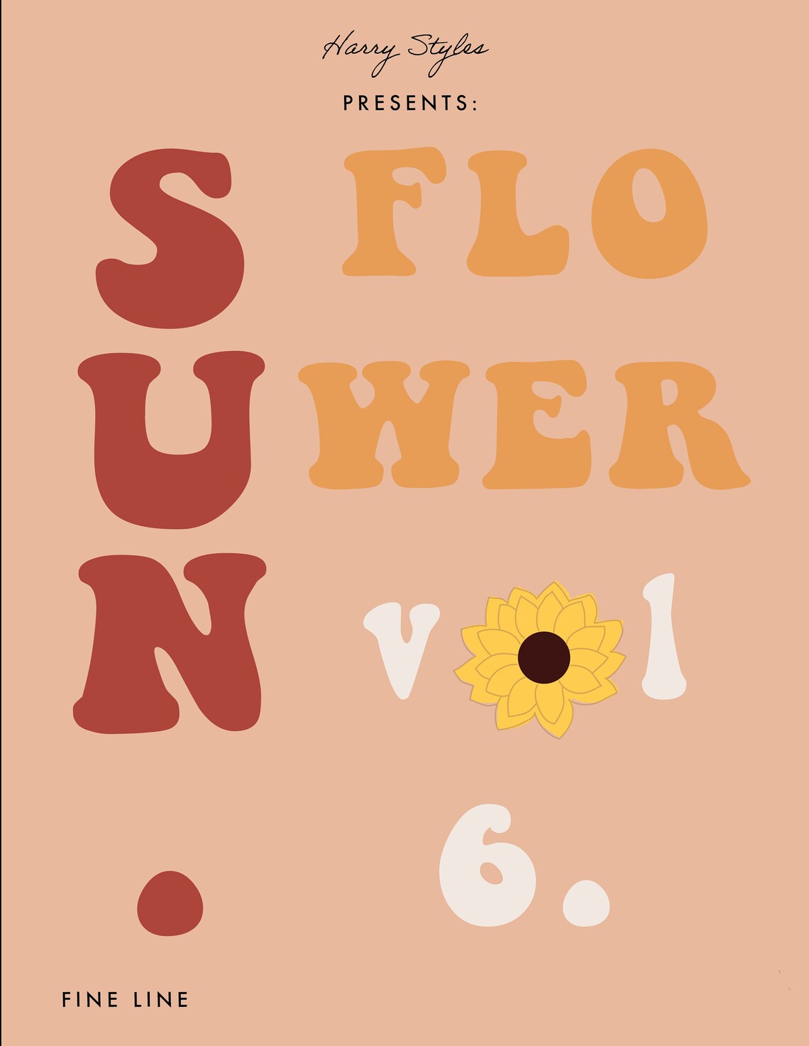 Harry Styles Sunflower Volume 6. Poster | Etsy