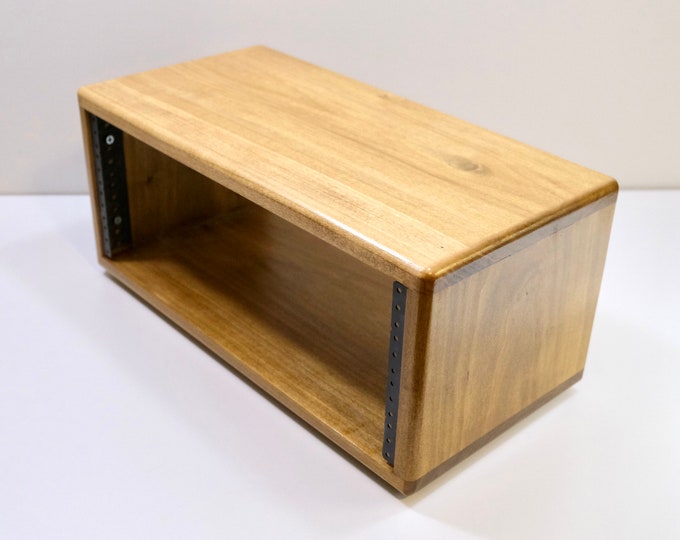 Handmade Hardwood 4U Studio Rack: 19" Audio Gear Case