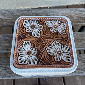 Travel Size Western Tooled Leather Jewelry Box | Gift for Her | Southern Southwest Gift | Mother's Day Gift | Gift for Mom