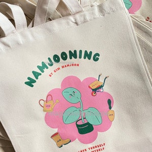 Kim Namjoon Namjooning Indigo BTS ARMY Kpop RM Cute Tote Bag, Jungkook, Jin, Jimin, Suga, Yoongi, V, J-Hope, K-Pop