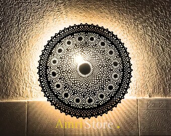 Wall Light ,Moroccan Wall Lamp , Handmade Wall Light Moroccan ,Moroccan Round Lighting Modern Lighting ,Home decor ,Moroccan Wall Lights