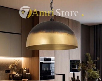 Dome pendant light , hanging light fixture , Art Deco lamp ,kitchen island lighting .