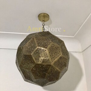 Moroccan Lamp ,Pendant Ceiling Light fixture ,Brass Hanging Light Fixture , Moroccan Pendant Light , handmade Brass lampshade ,pendant light zdjęcie 4