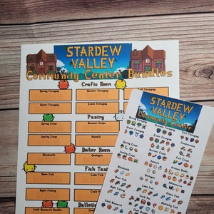 Stardew Valley Community Center Bundles Sticker Checklist