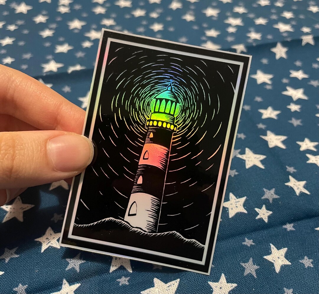 The Lighthouse Holographic Sticker - Etsy