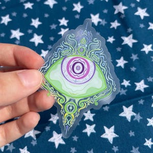 Transparent eye motif sticker