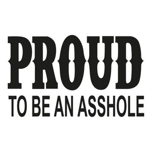 Car sticker Proud to be an asshole 150 x 90 mm image 1
