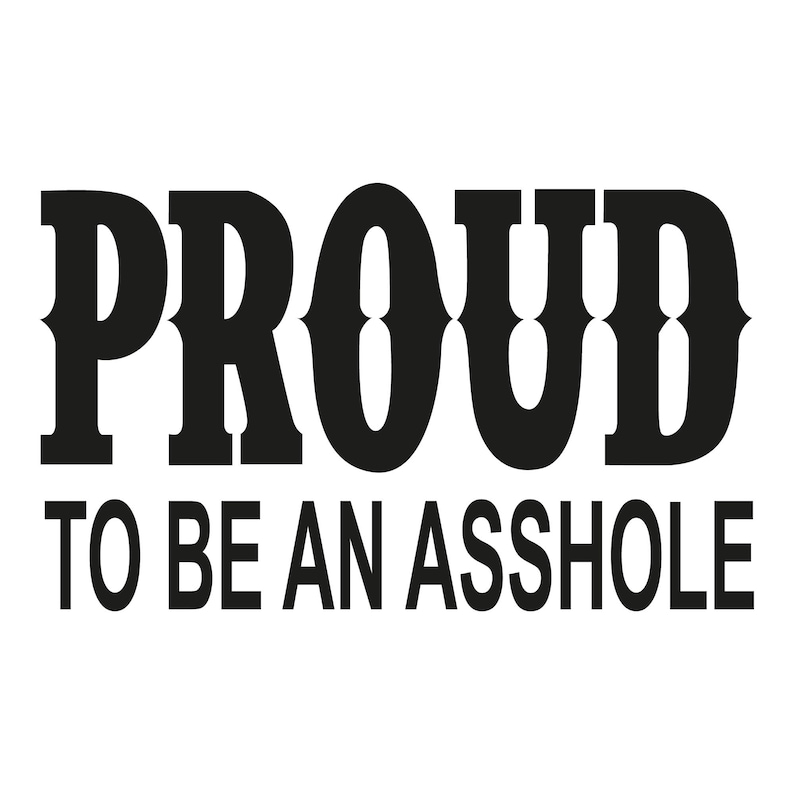 Car sticker Proud to be an asshole 150 x 90 mm image 1