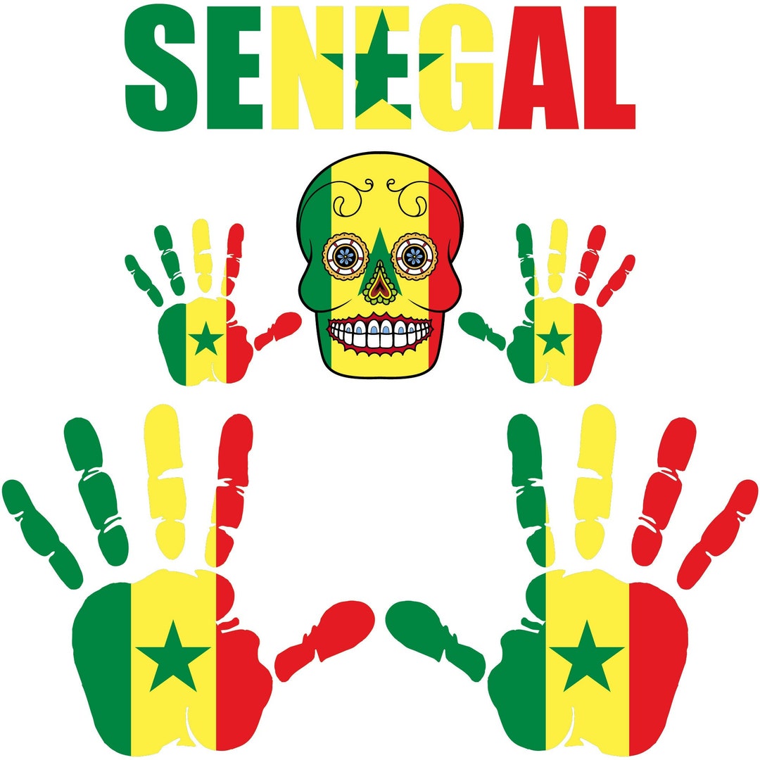 Sticker - Senegal - Flag - Set - Skull - Hand - Lettering - 6 Pieces - Etsy