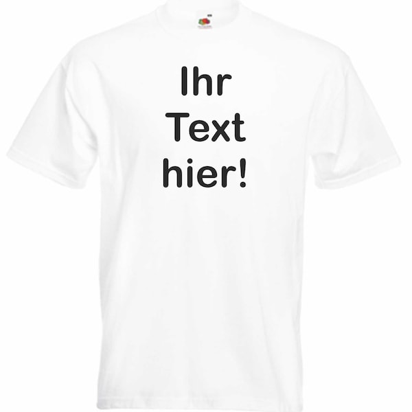 T-Shirt Herren - Aufdruck individuell - mit Wunschtext Bedruckt - Druck personalisiert - Geschenk für Party Sport TS-1H