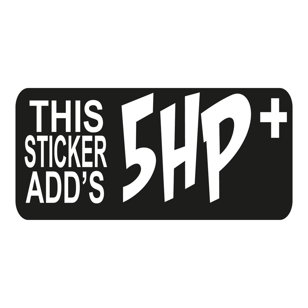 Car Sticker - 5 Hp + - 210 X 100 Mm - Etsy