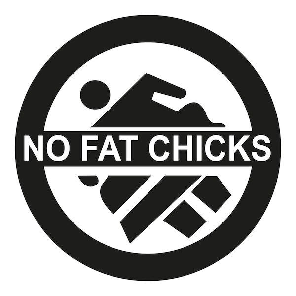 Autoaufkleber - no fat chicks 210x210mm