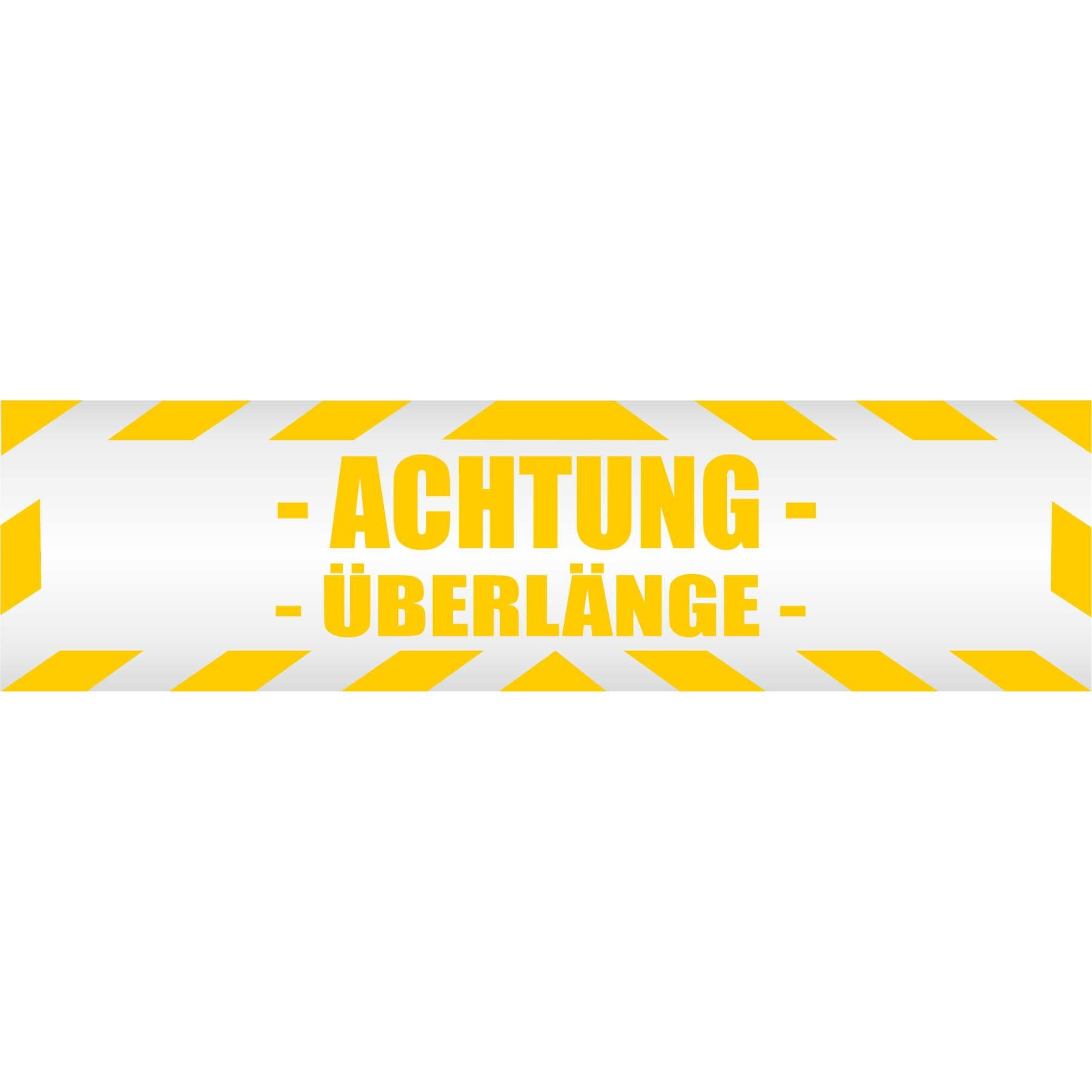 Magnetschild - ACHTUNG ÜBERLÄNGE - magnetfolie für auto - lkw - truck - baustelle - firma