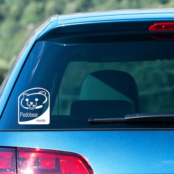 Car sticker - Pedobear inside - 140 x 120 mm