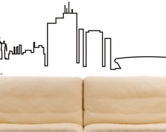 WALL DECAL e557 Skyline City - Kinshasa (Democratic Republic of Congo) Design 4