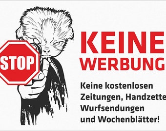 No ads! 1 white mailbox sticker 74 x 52 mm sticker STOP Please do not insert advertising and free newspapers 204D
