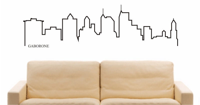 WALL DECAL e660 Skyline City - Gaborone (Botswana) Design 4