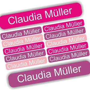 54 Namensaufkleber 60x10 mm Aufkleber Sticker Label NAME Namen Druck Schule Kita Kinder KITA Altenheim für Bücher Hefte Eigentum 0200