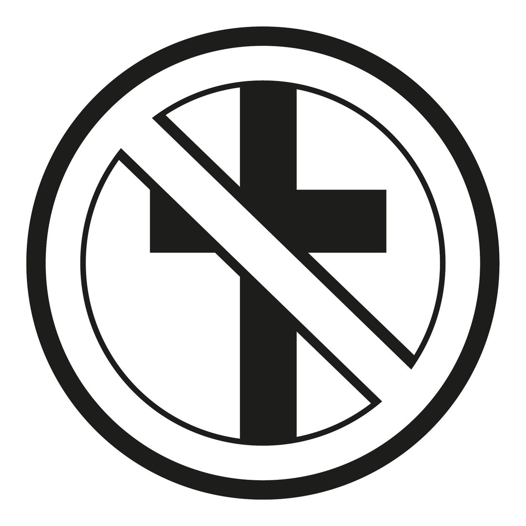 Car Sticker - Crossed Out Cross - 120 X 120 Mm - Etsy