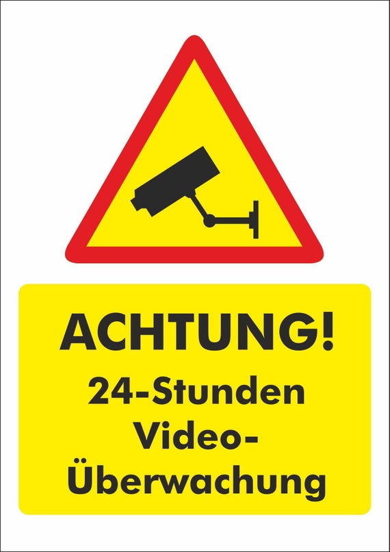 INDIGOS UG Stickers Security Warning 24 Hours Video Surveillance