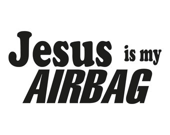 Car sticker - Jesus is my airbag - 210 x 100 mm