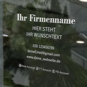 Gepersonaliseerde etalagesticker - gewenste tekst - 60-200 cm - ontwerp je eigen etalagebelettering - bedrijf, winkel, kantoor fefo05