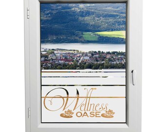Decorative glass film - wellness oasis - sun protection H50line - privacy film