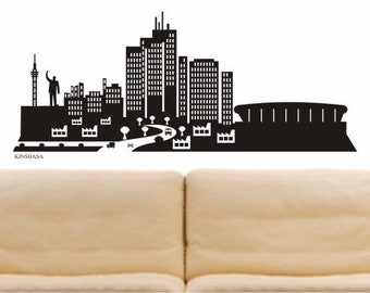 WALL DECAL e557 Skyline City - Kinshasa (Democratic Republic of Congo) Design 2